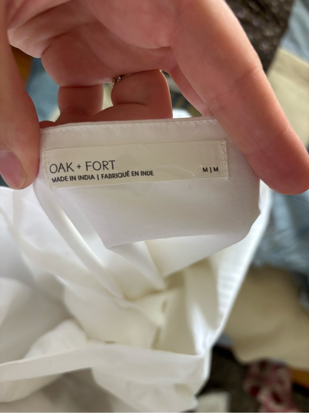 OAK + FORT White Layered Puff Sleeve Dress - Picture 3 of 3